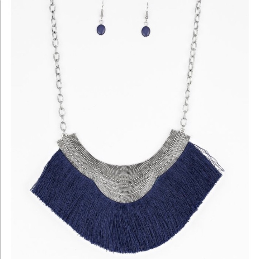 Paparazzi Navy fringe necklace